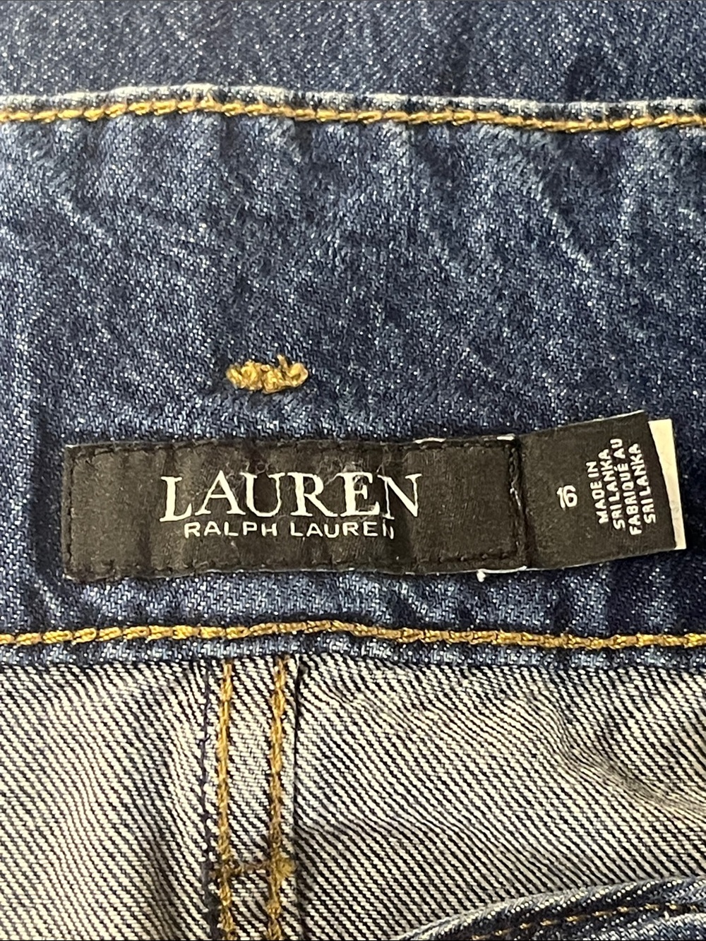 Lauren Ralph Lauren Belted Wide Leg Crop Jeans Button Fly Dark Wash Size 16 - Picture 8 of 11
